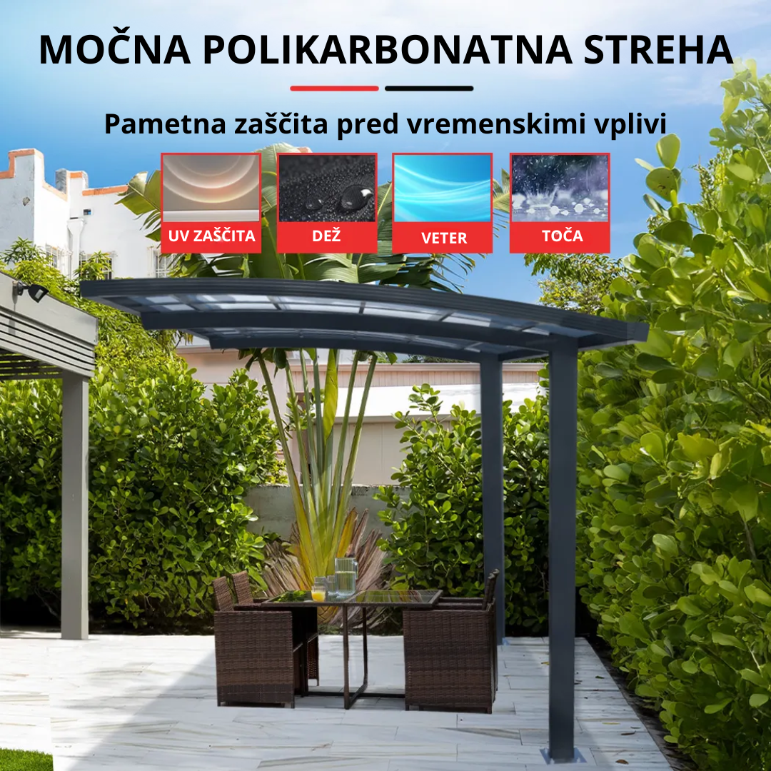 KONZOLNI NADSTREŠEK ZA AVTO Roma - 3,0 m x 5,5 m x 2,98 m