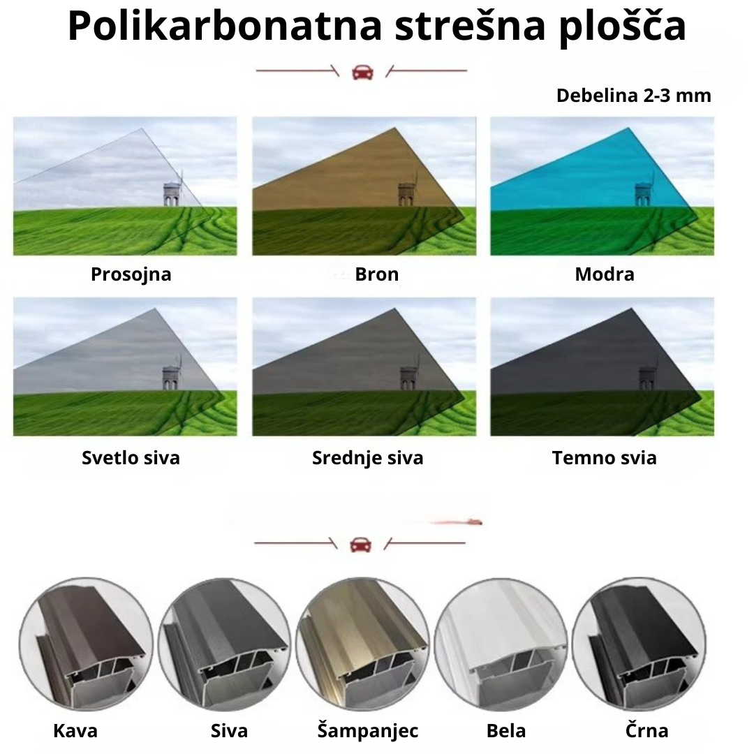 ENOJNI NADSTREŠEK ZA AVTO Neapelj - 3.0m x 5.5m x 3.4m