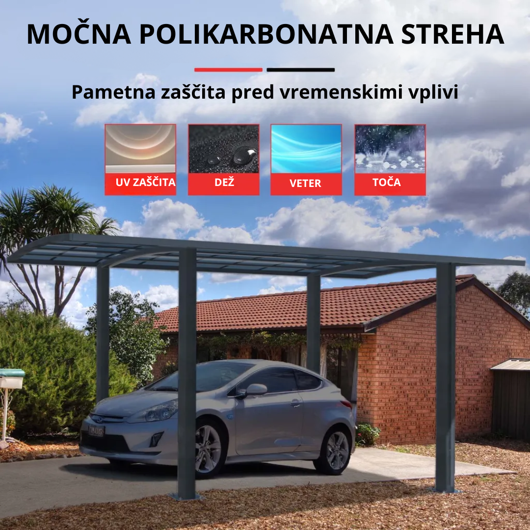 ENOJNI NADSTREŠEK ZA AVTO Neapelj - 3.0m x 5.5m x 3.4m