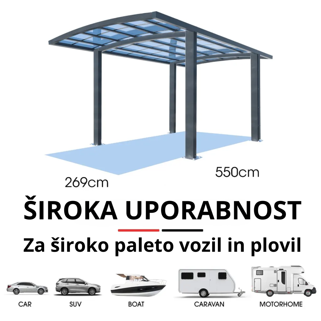 ENOJNI NADSTREŠEK ZA AVTO Neapelj - 3.0m x 5.5m x 3.4m